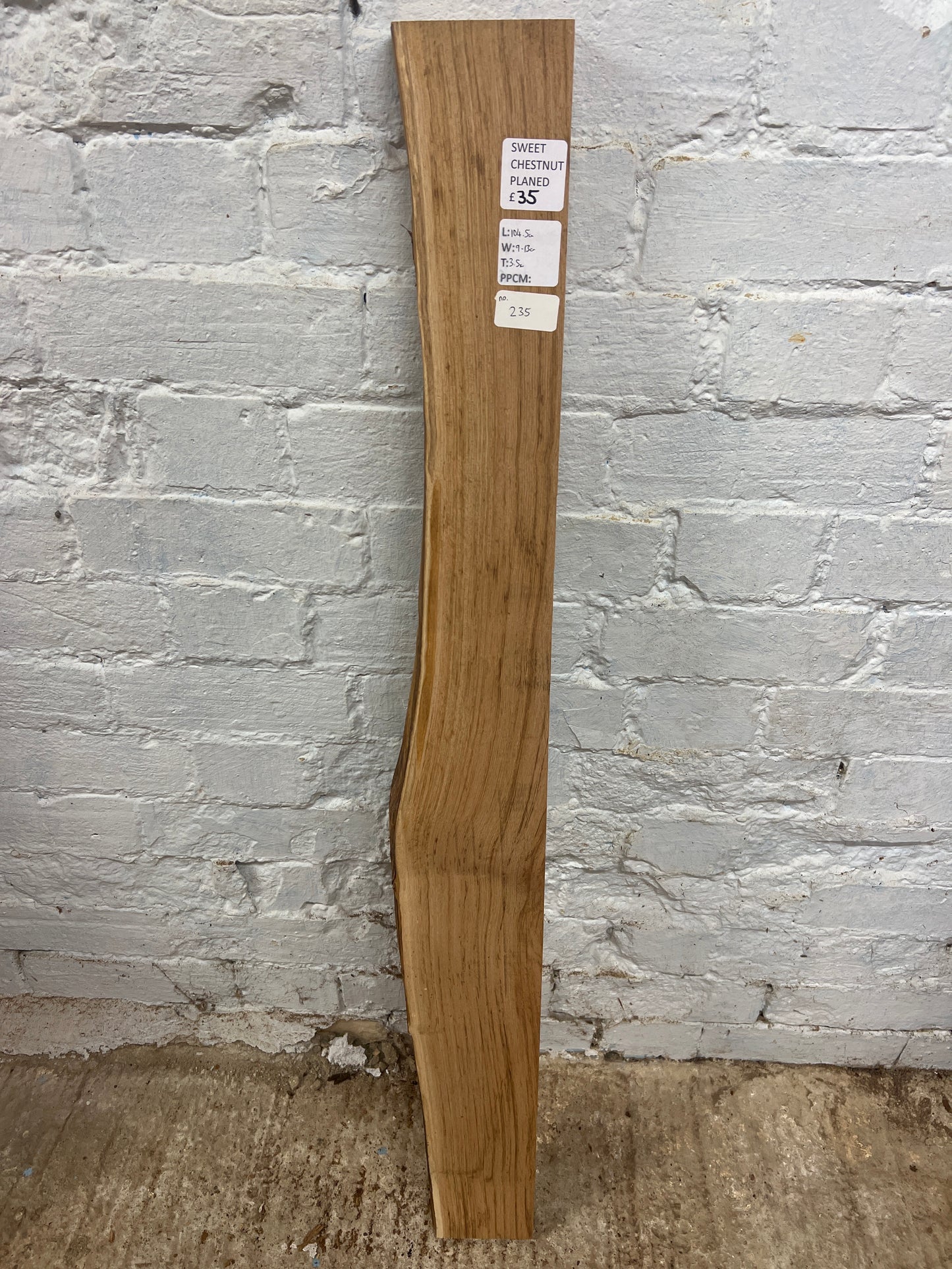 Sweet Chestnut No 235 - 1045x90-130x35mm Planed