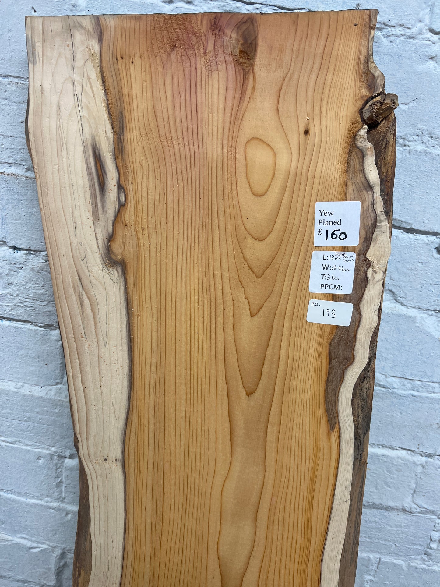 Yew No 193 - 1270x280-440x36mm Planed