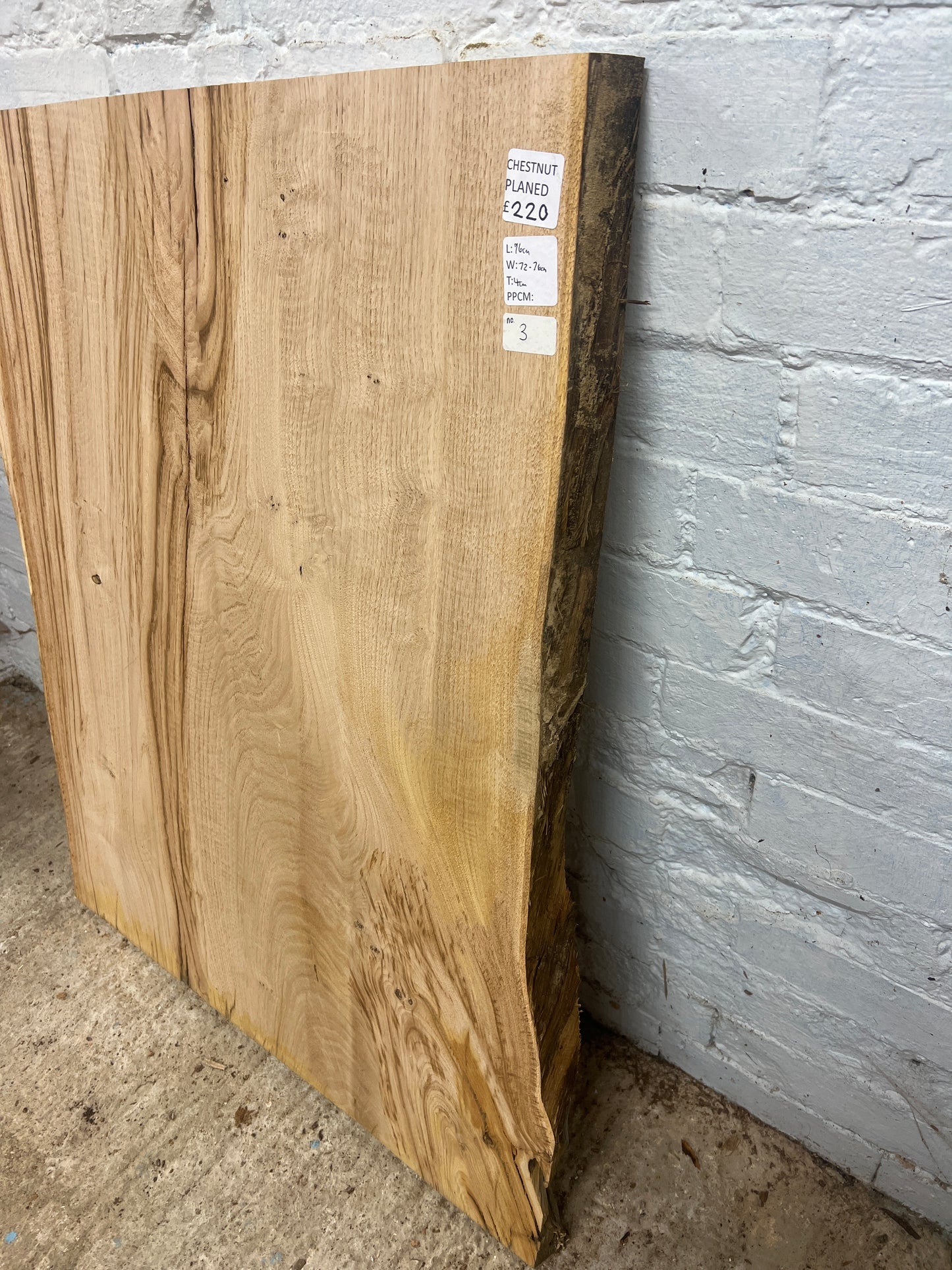 Chestnut No 3 - 960x720-760x40mm Planed