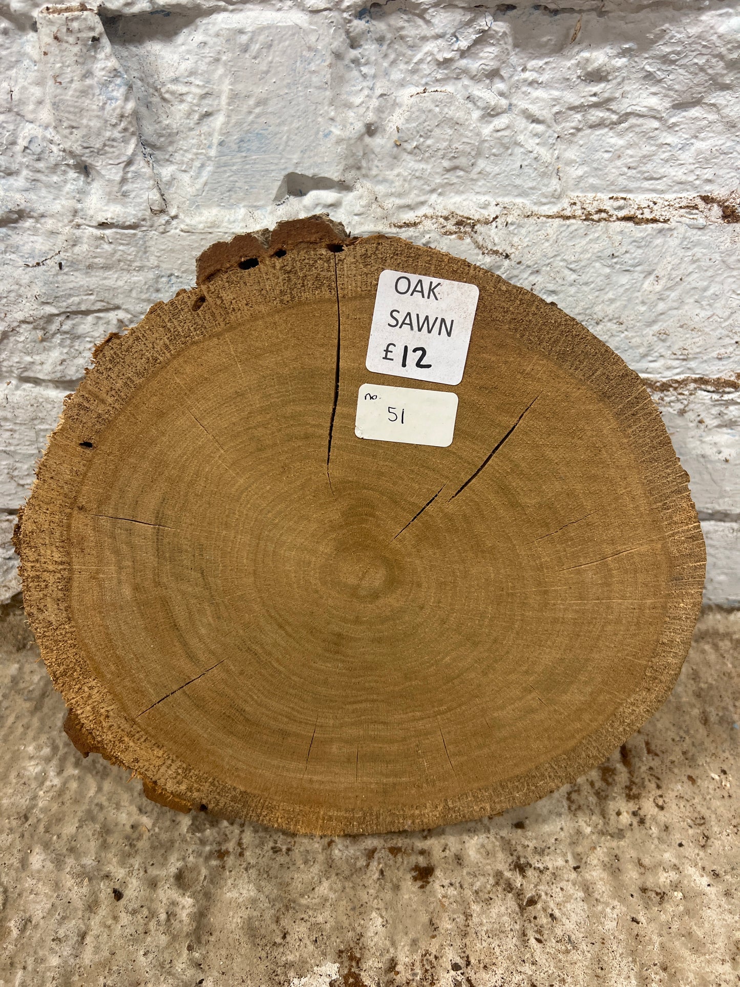 Oak Round No 51 - 280x260x50mm Sawn