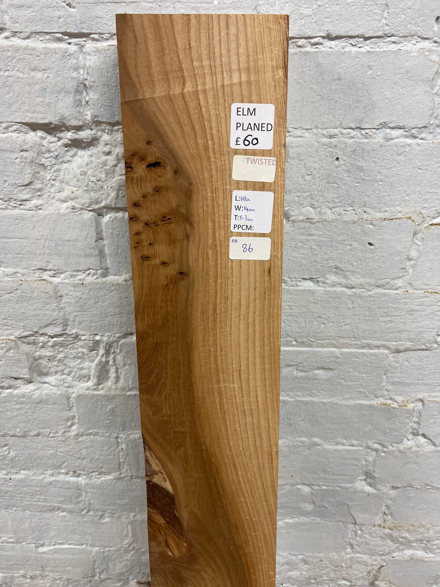 Elm No 86 - 1170x140x53mm Planed