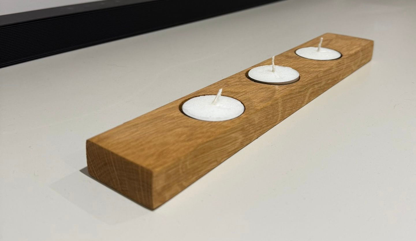 English Oak - 3 tea light holder