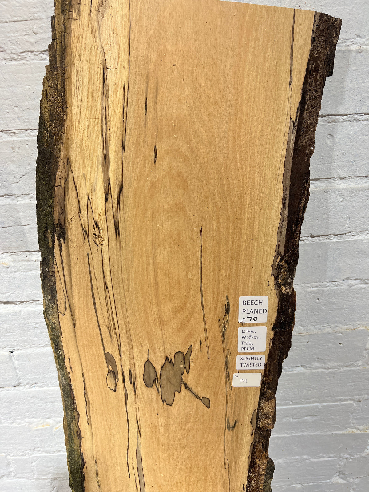 Spalted Beech No 151 - 1440x290-320x23mm Planed