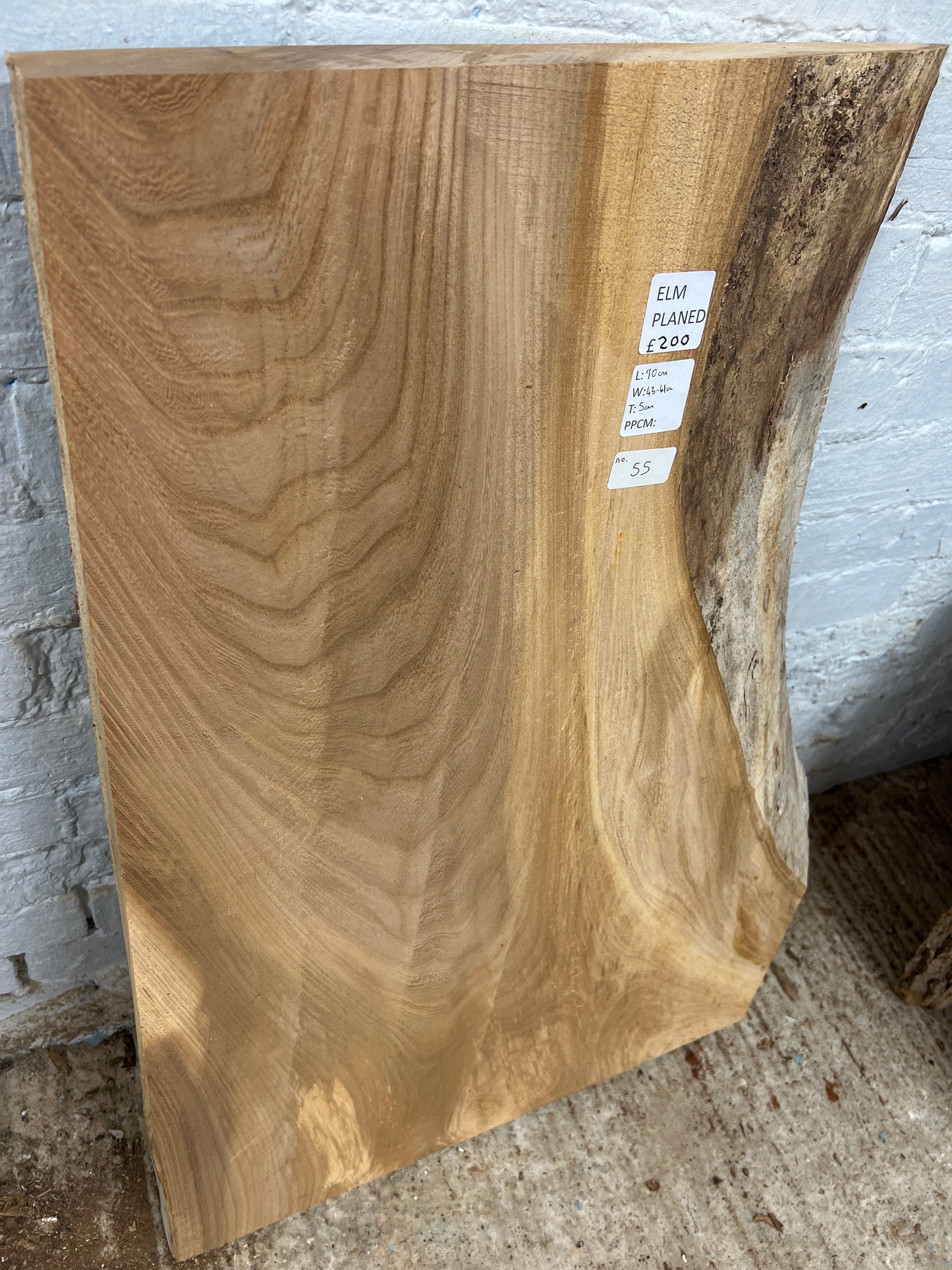 Elm No 55 - 900x430-610x50mm Planed