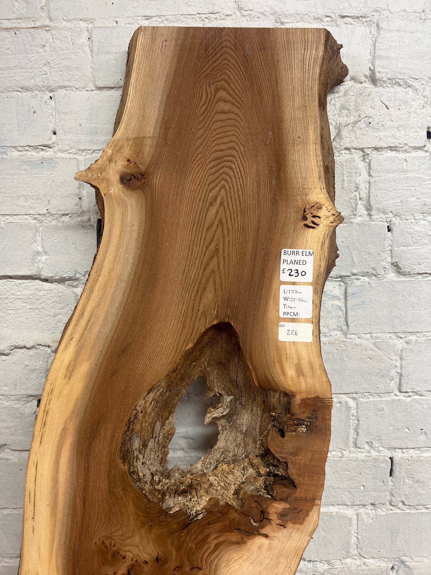 Burr Elm No 226 - 1770x250-350x40mm