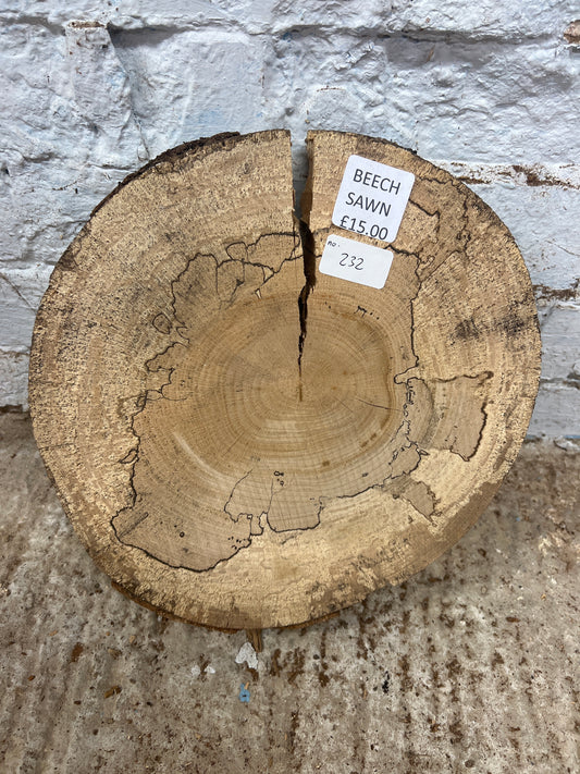 Spalted Beech Round No 232 - 290x300x50mm Sawn