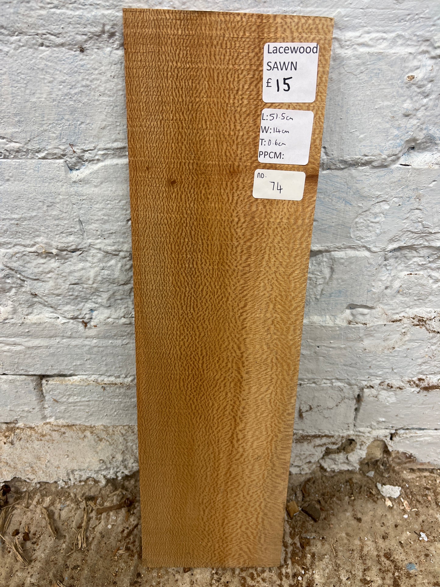 Lacewood No 74 - 515x140x6mm Sawn