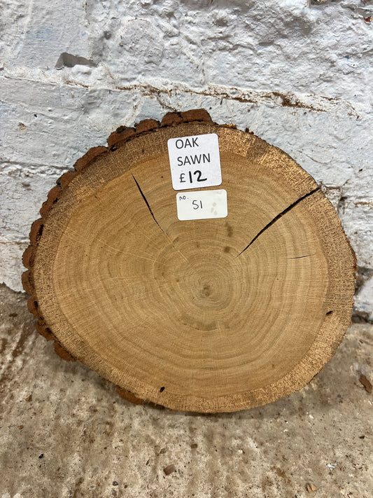 Oak Round No 51 - 270x260x55mm Sawn