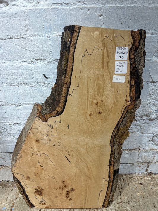 Spalted Beech No 183 - 660x240-420x40mm Planed