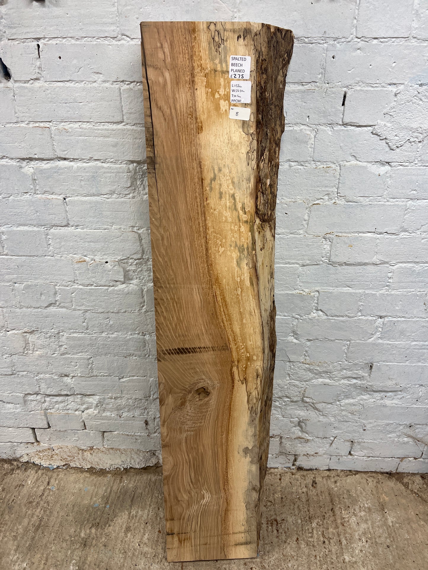 Spalted Beech No 8 - 1330x260-300x105mm Planed