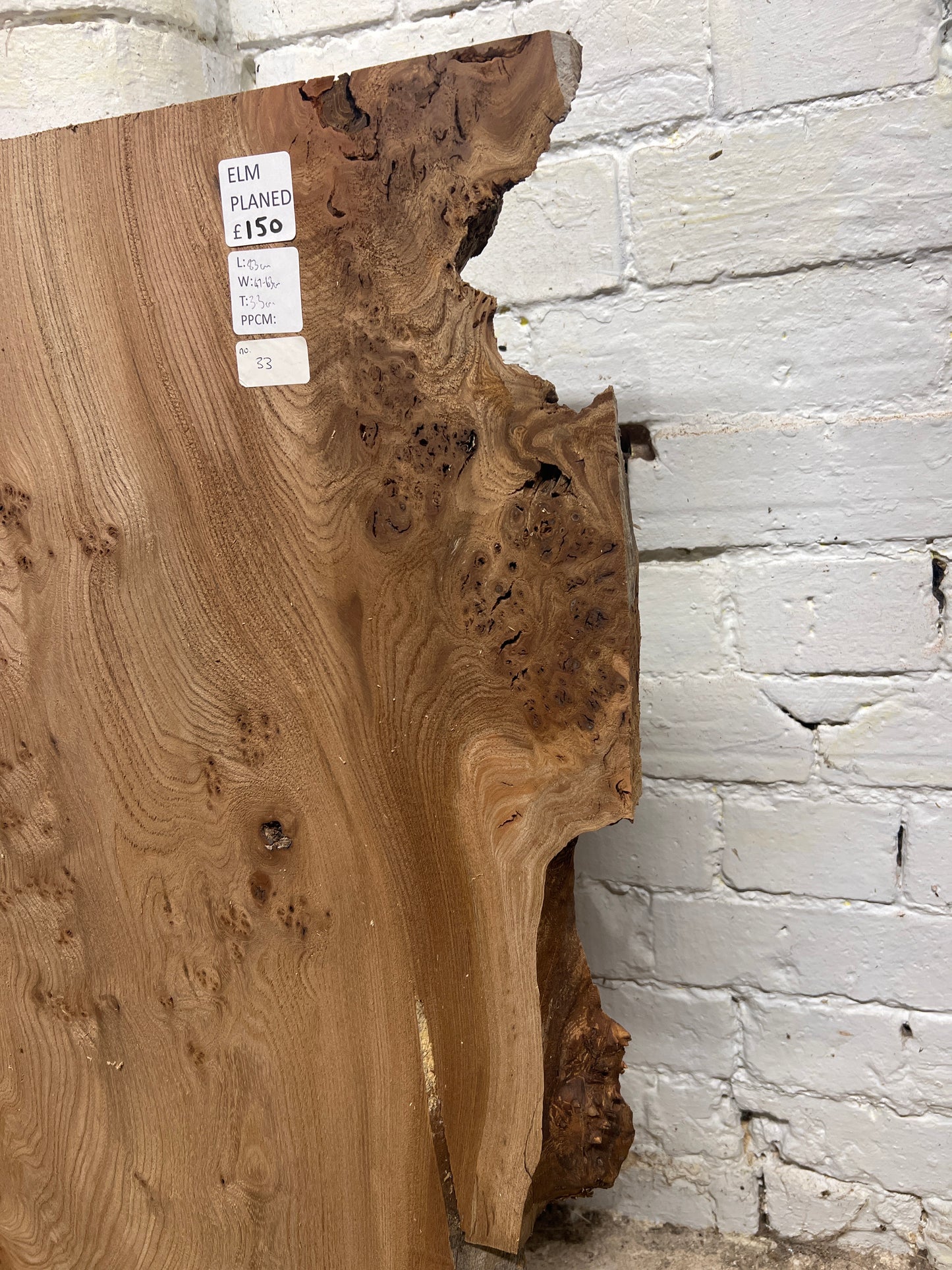 Burr Elm No 33 - 830x470-630x33mm Planed