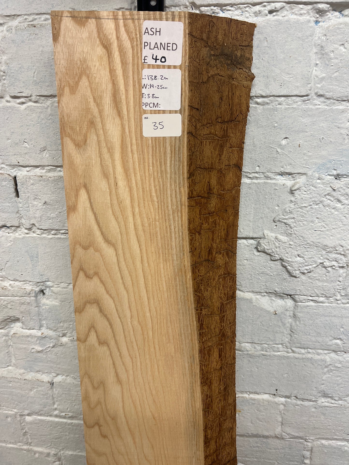 Ash No 35 - 1382x190-250x38mm Planed