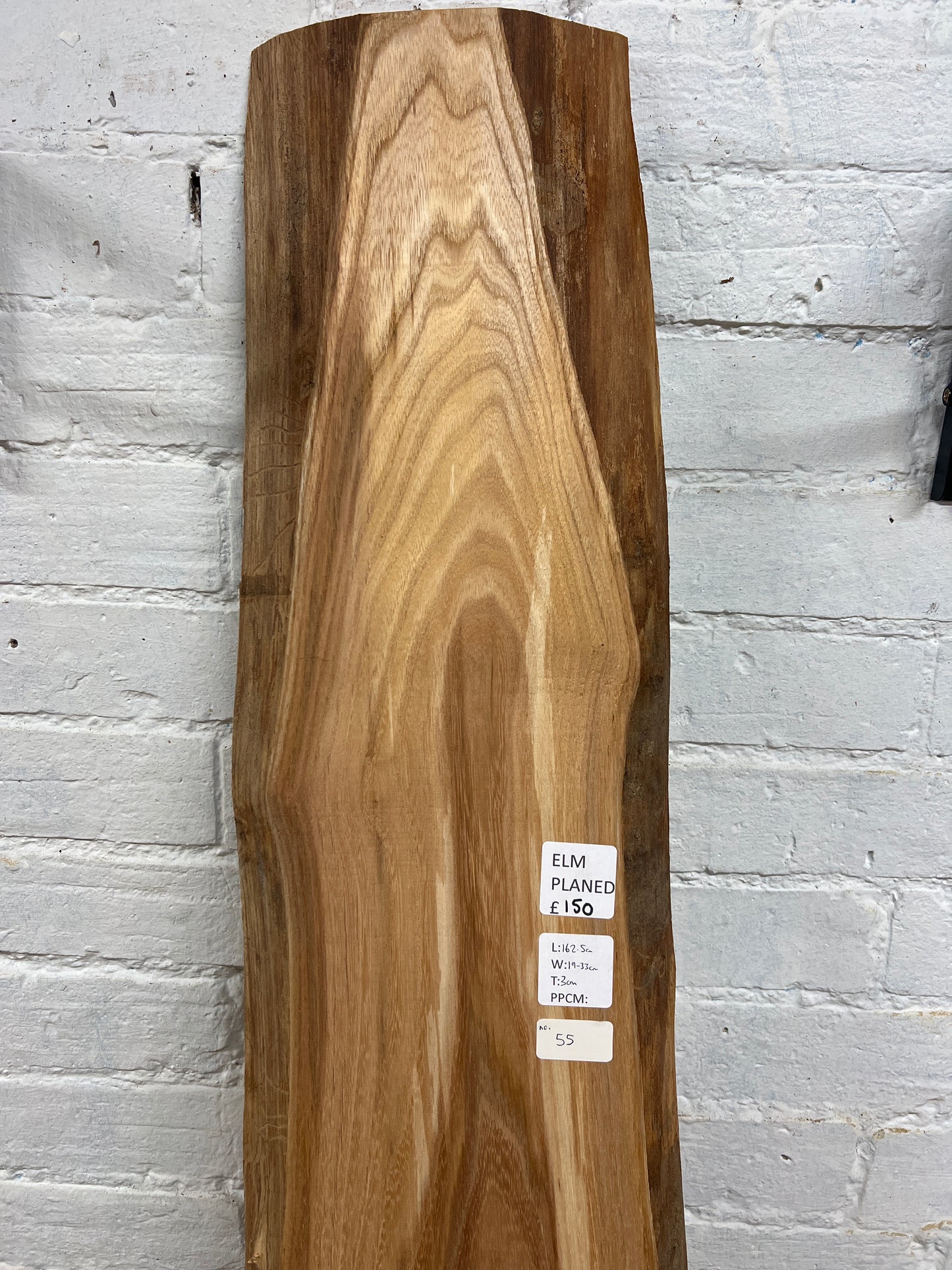 Elm No 55 - 1625x190-330x30mm Planed