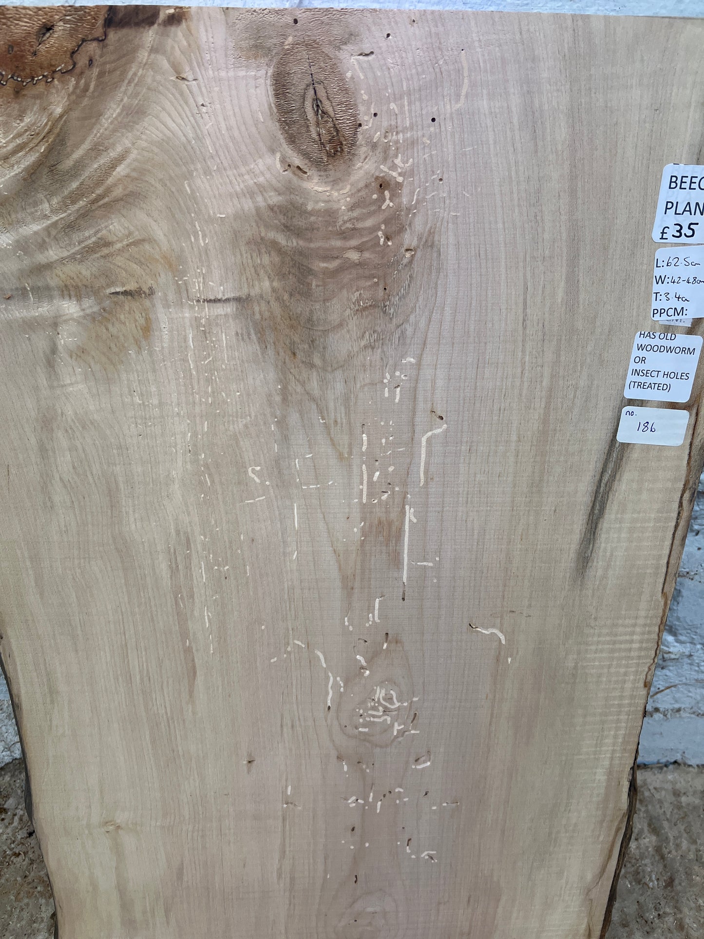 Beech No 186 - 625x420-480x34mm Planed