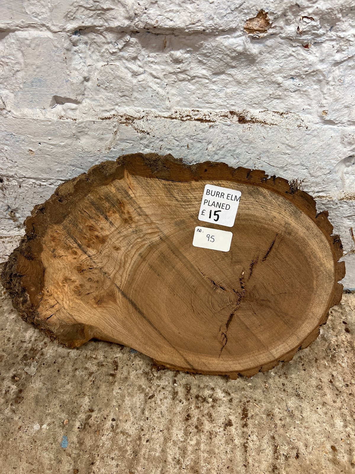 Burr Elm No 95 - 340x230x50mm Sawn