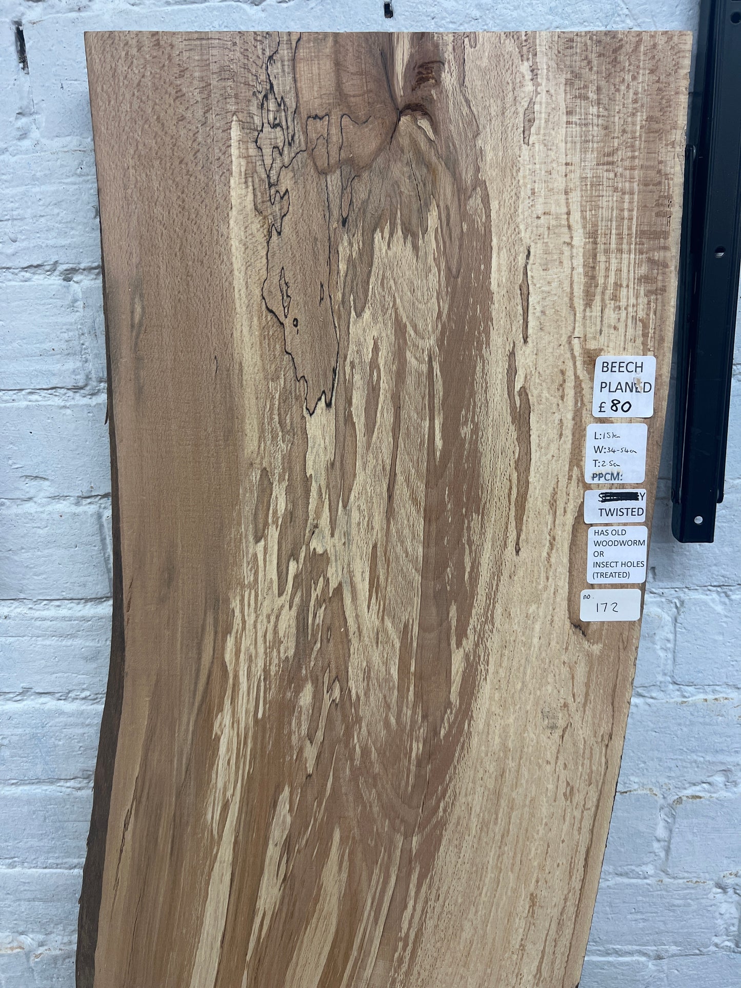 Spalted Beech No 172 - 1510x340-540x25mm