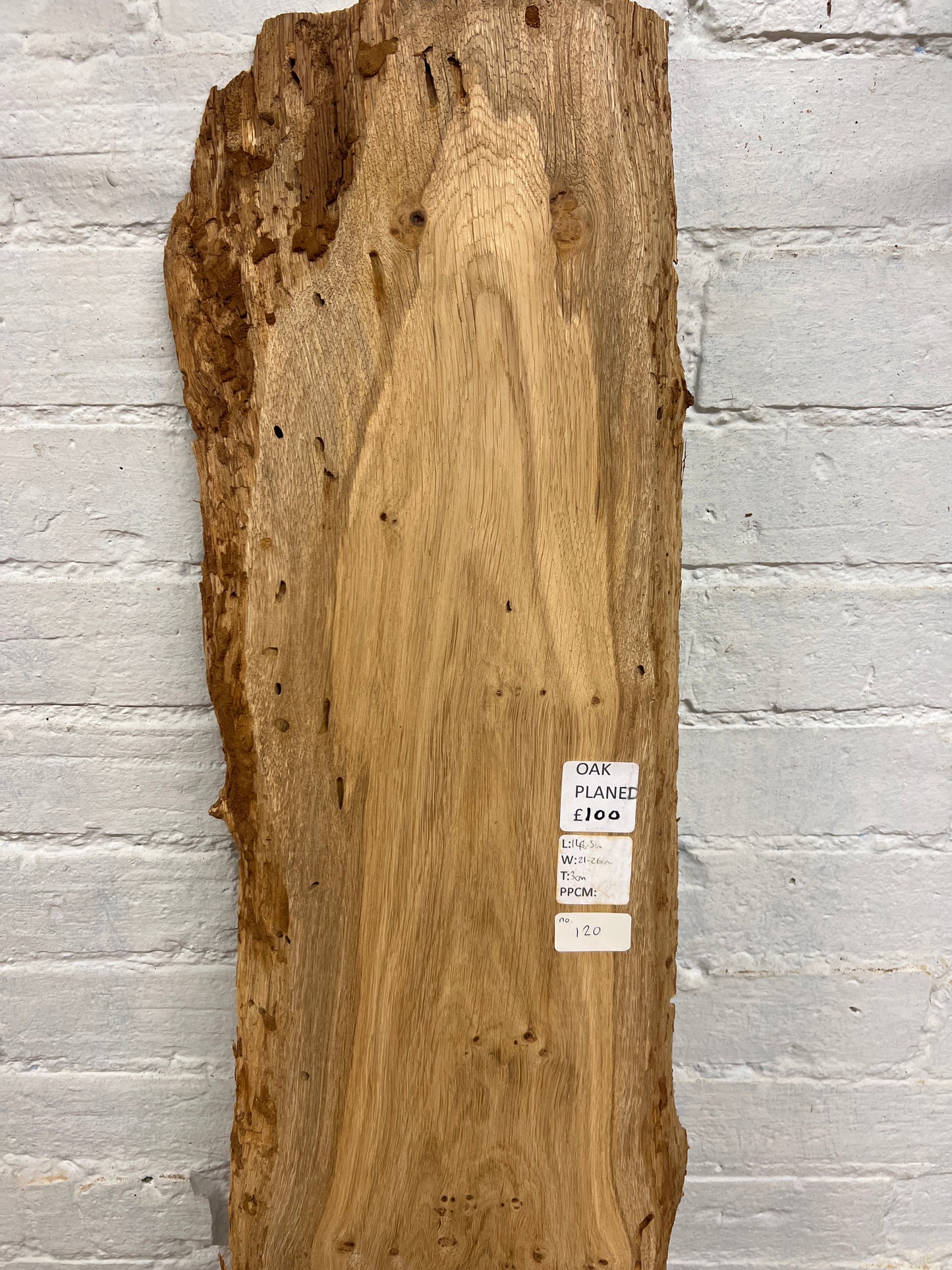 Oak No 120 - 1485x210-260x30mm Planed