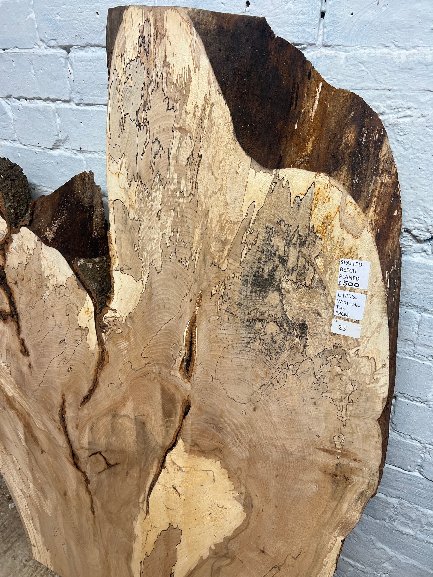 Spalted Beech No 25 - 1295x710-1040x40mm Planed
