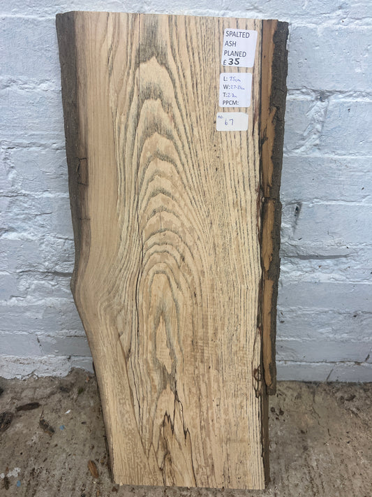Spalted Ash No 67 - 750x270-310x27mm Planed