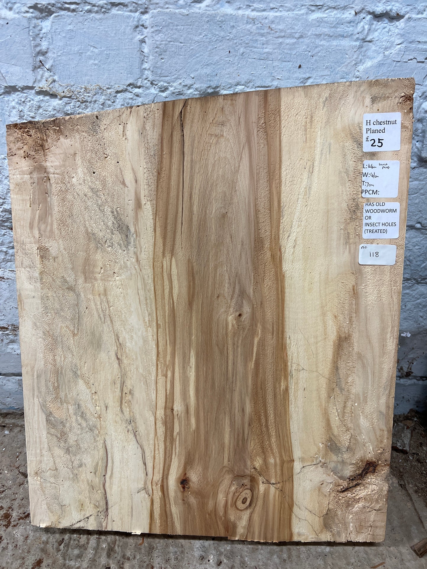 Horse Chestnut No 118 - 440x410x70mm Planed