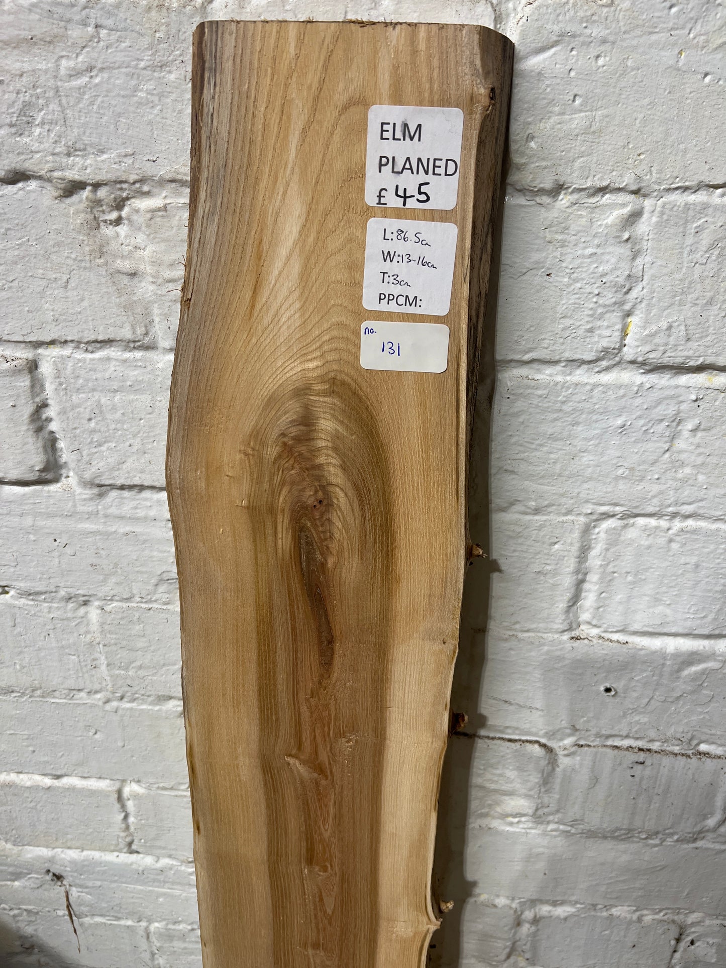 Elm No 131 - 865x130-160x30mm Planed