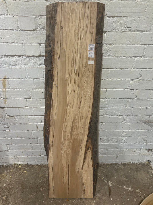 Spalted Beech No 69 - 1420x360-410x43mm Planed
