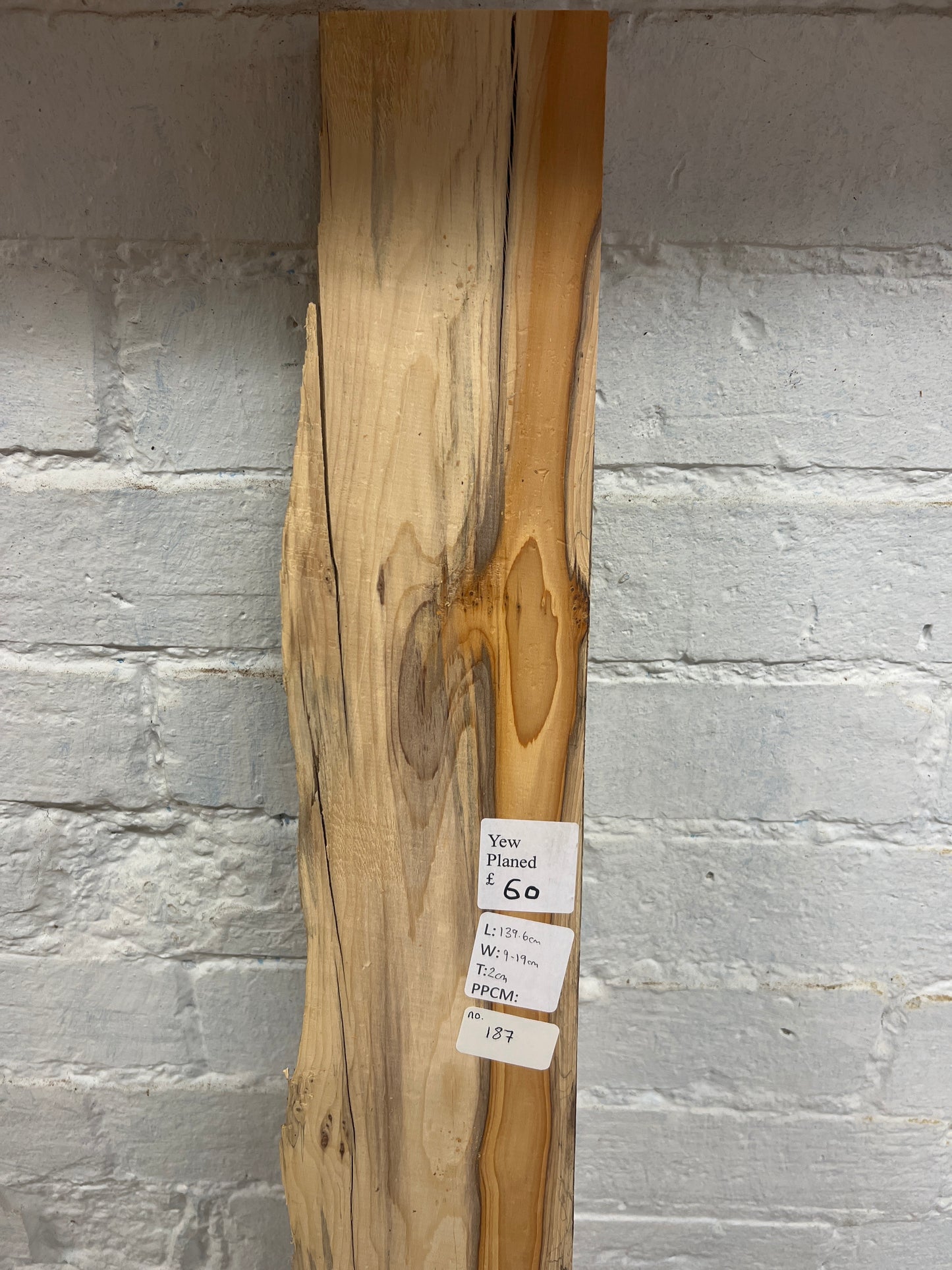 Yew No 187 - 1396x90-190x20mm Planed