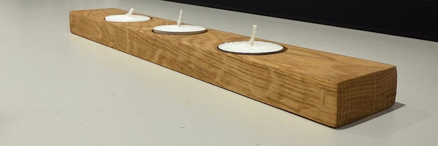 English Oak - 3 tea light holder
