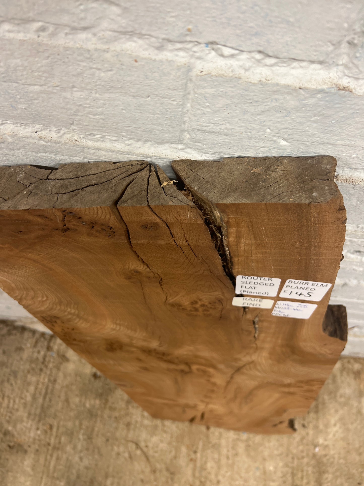 Burr Elm No 55 - 1130x330-440x40mm Planed