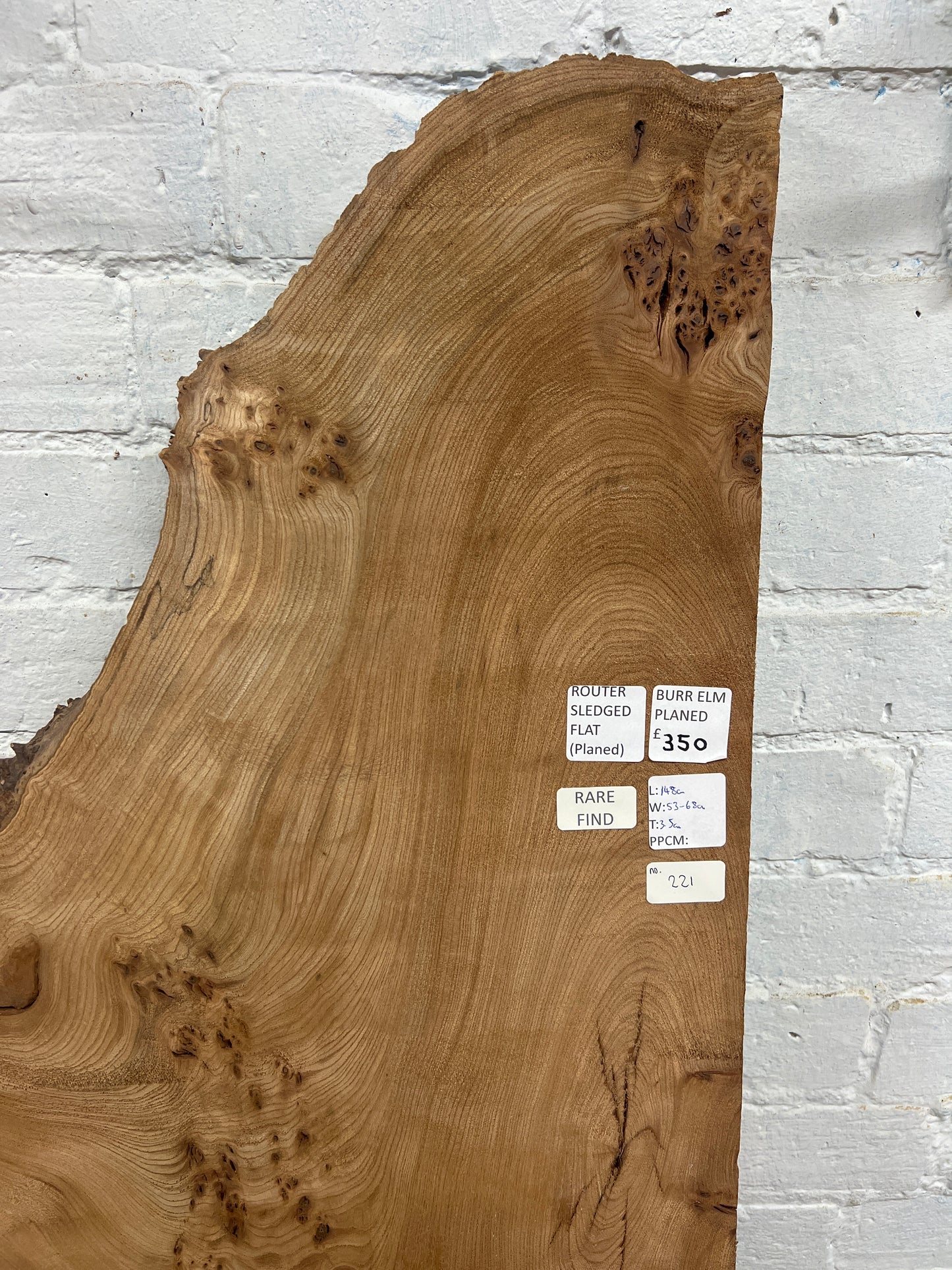 Burr Elm No 221- 1480x530-680x35mm Planed