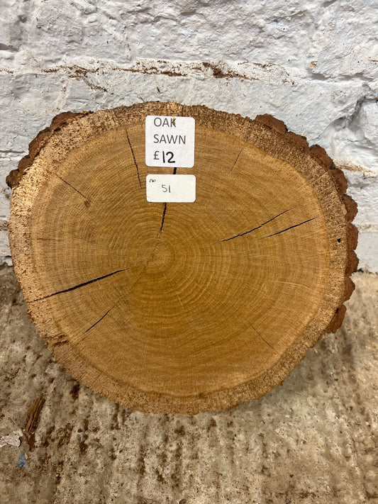 Oak Round No 51 - 270x260x55mm Sawn