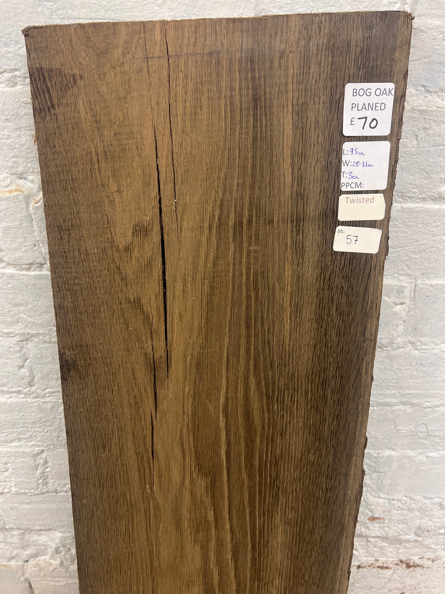 Bog Oak No 57 - 950x280-310x30mm Planed