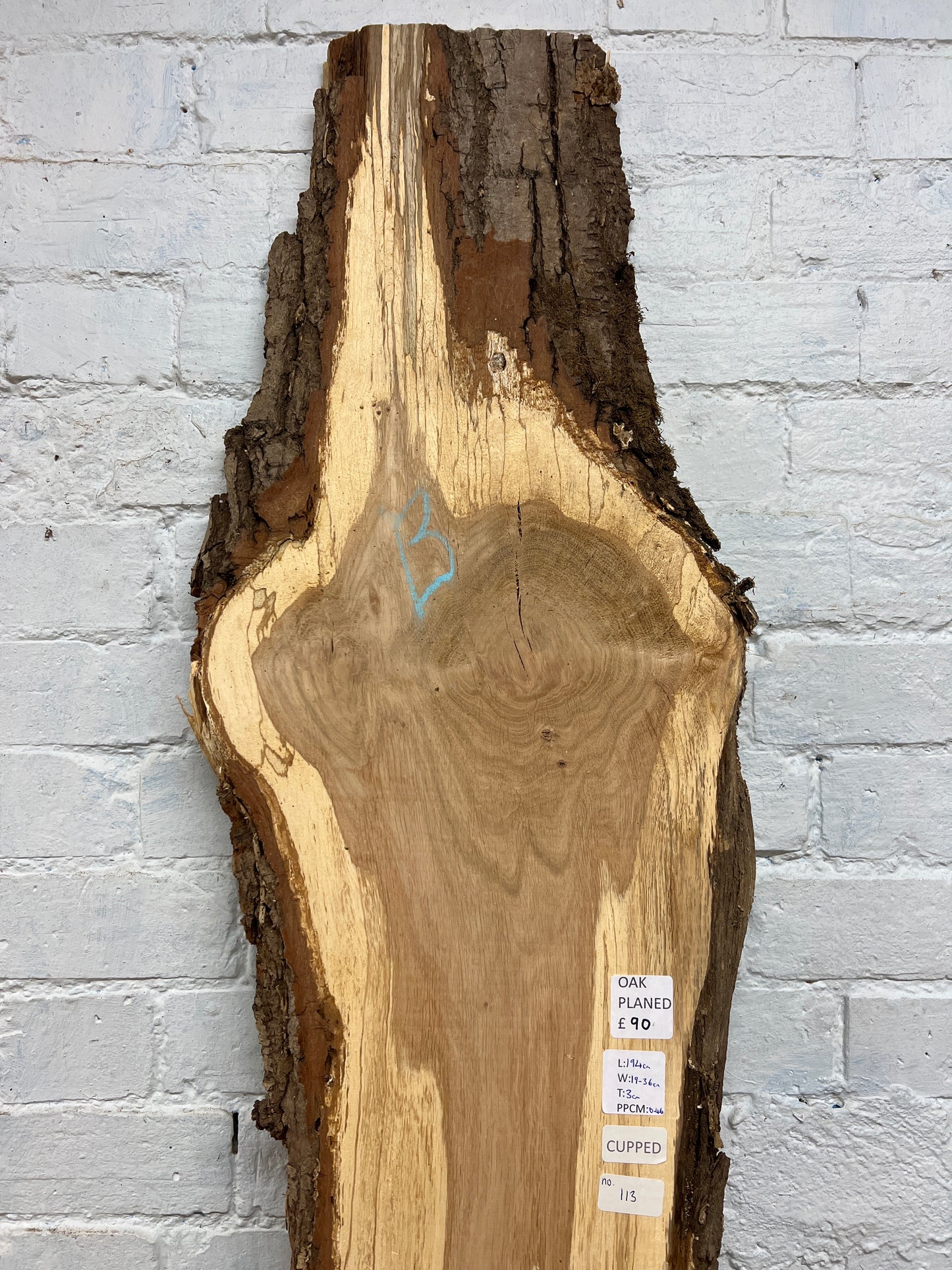 Oak No 113 - 1940x190-360x30mm Planed