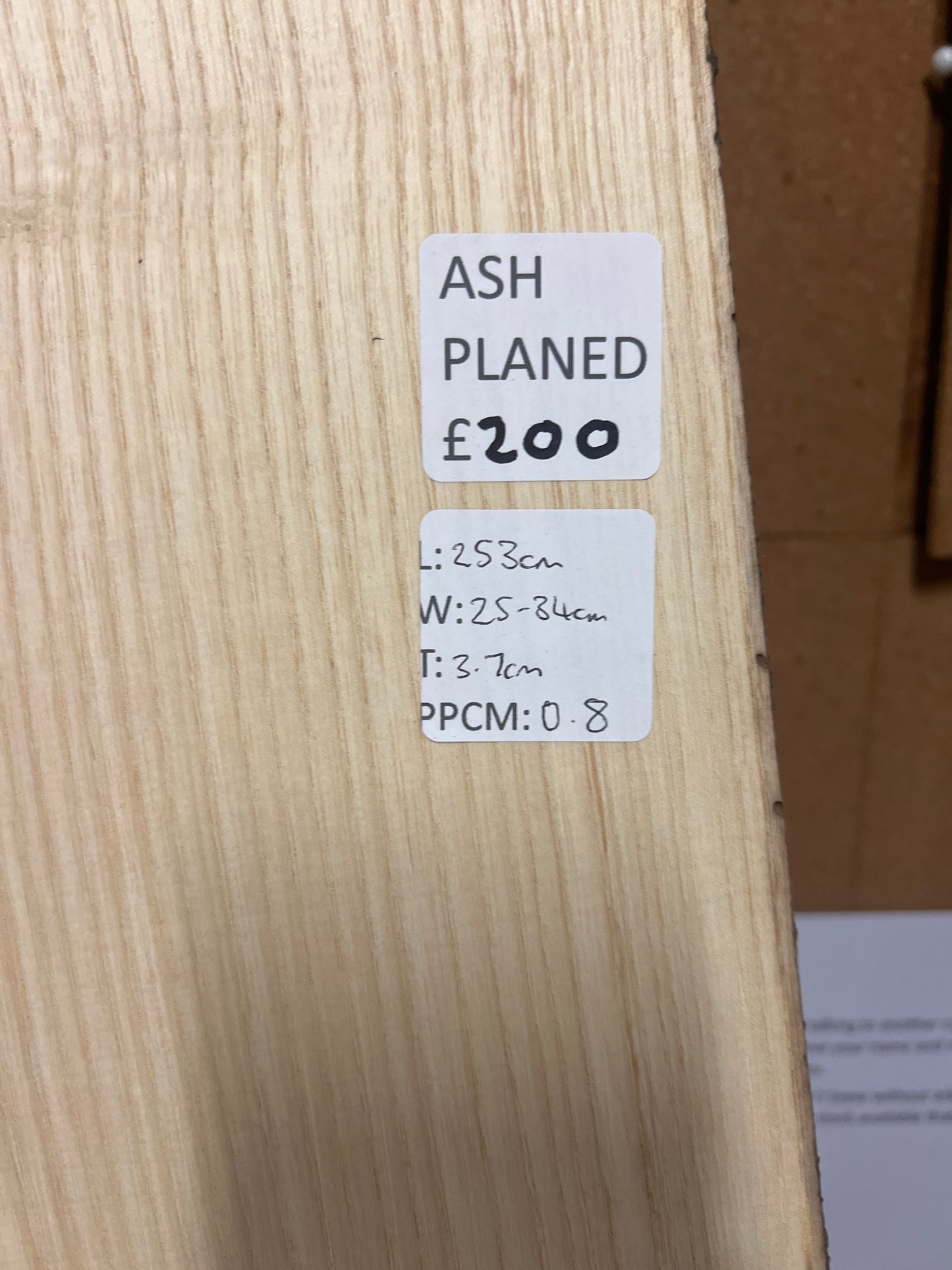 Ash boards 2300-2740mm PLEASE CONTACT FOR DETAILS