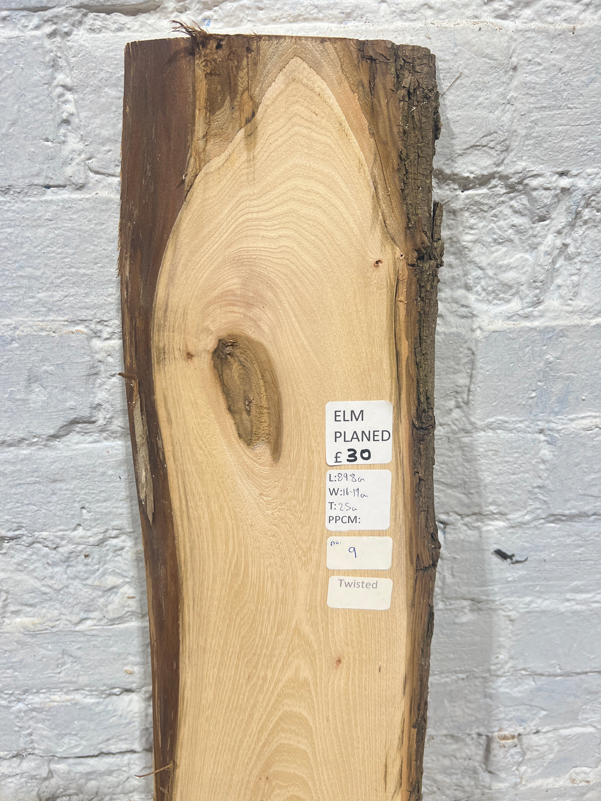 Elm No 9 - 898x160-190x25mm Planed