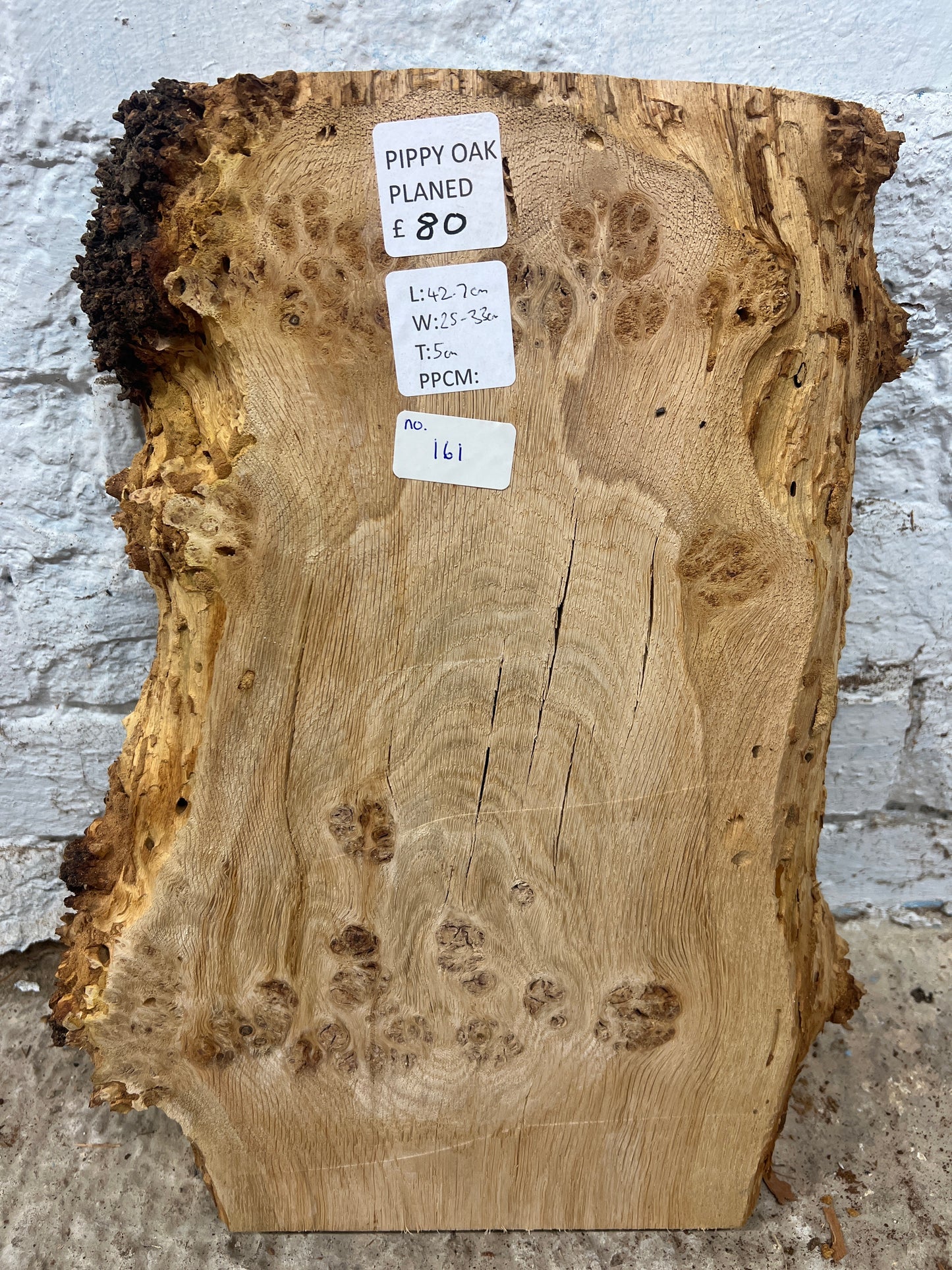 Burr Oak No 161 - 427x250-330x50mm Planed