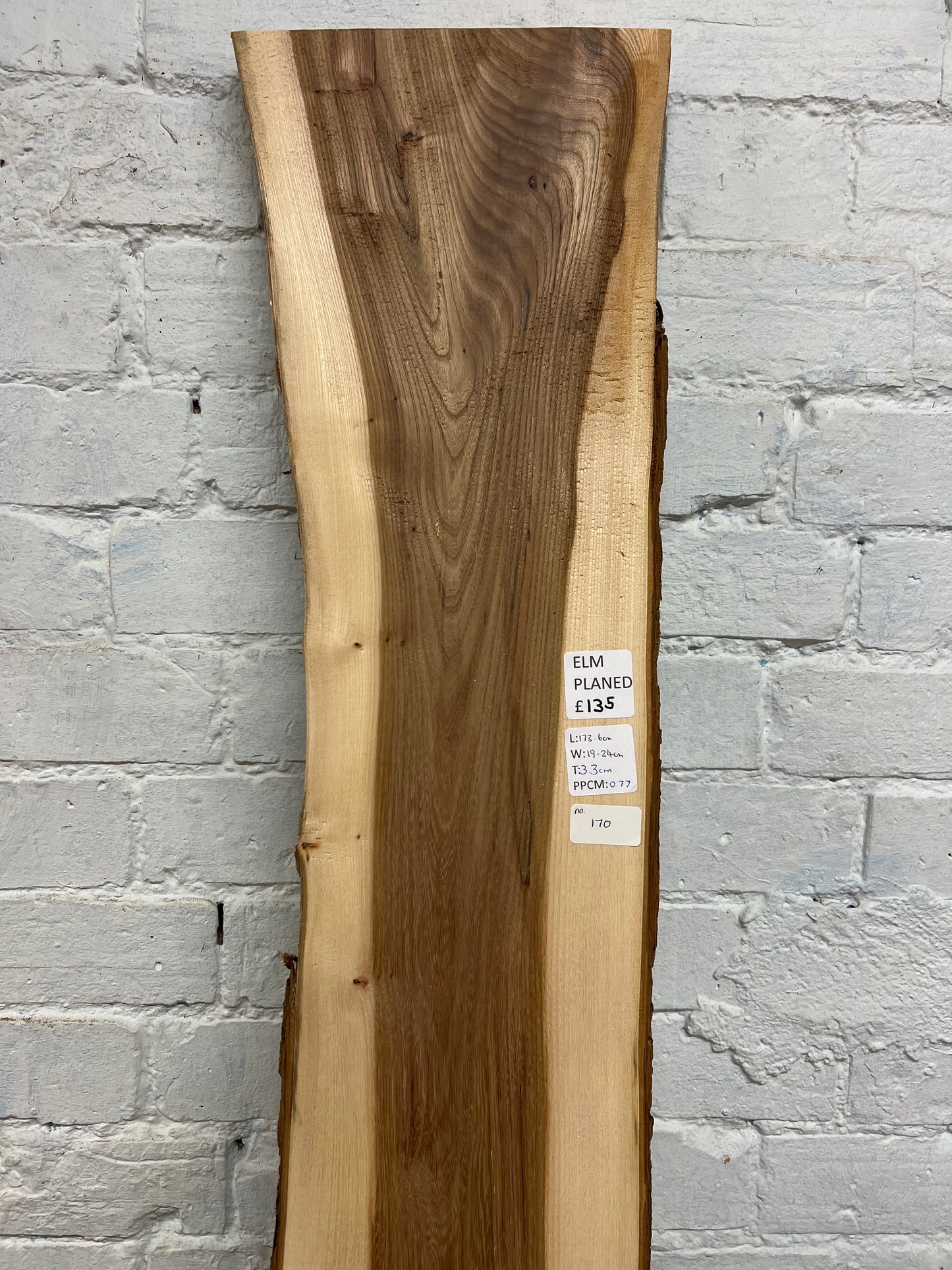 Elm No 170 - 1736x190-240x33mm Planed