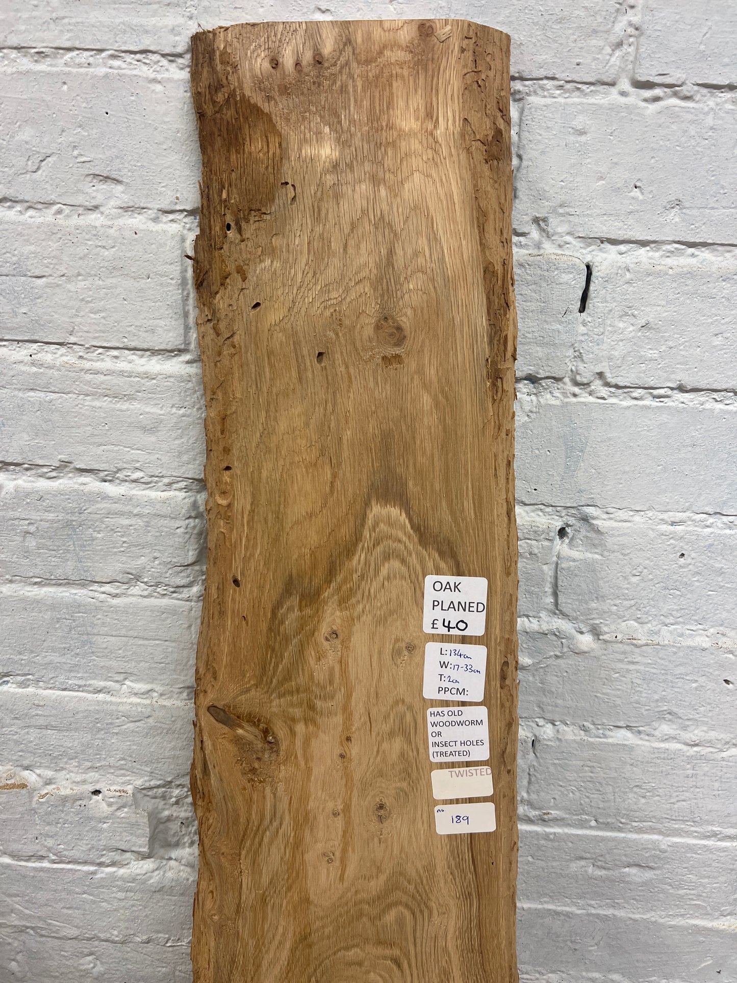 Oak No 189 - 1340x170-330x20mm Planed