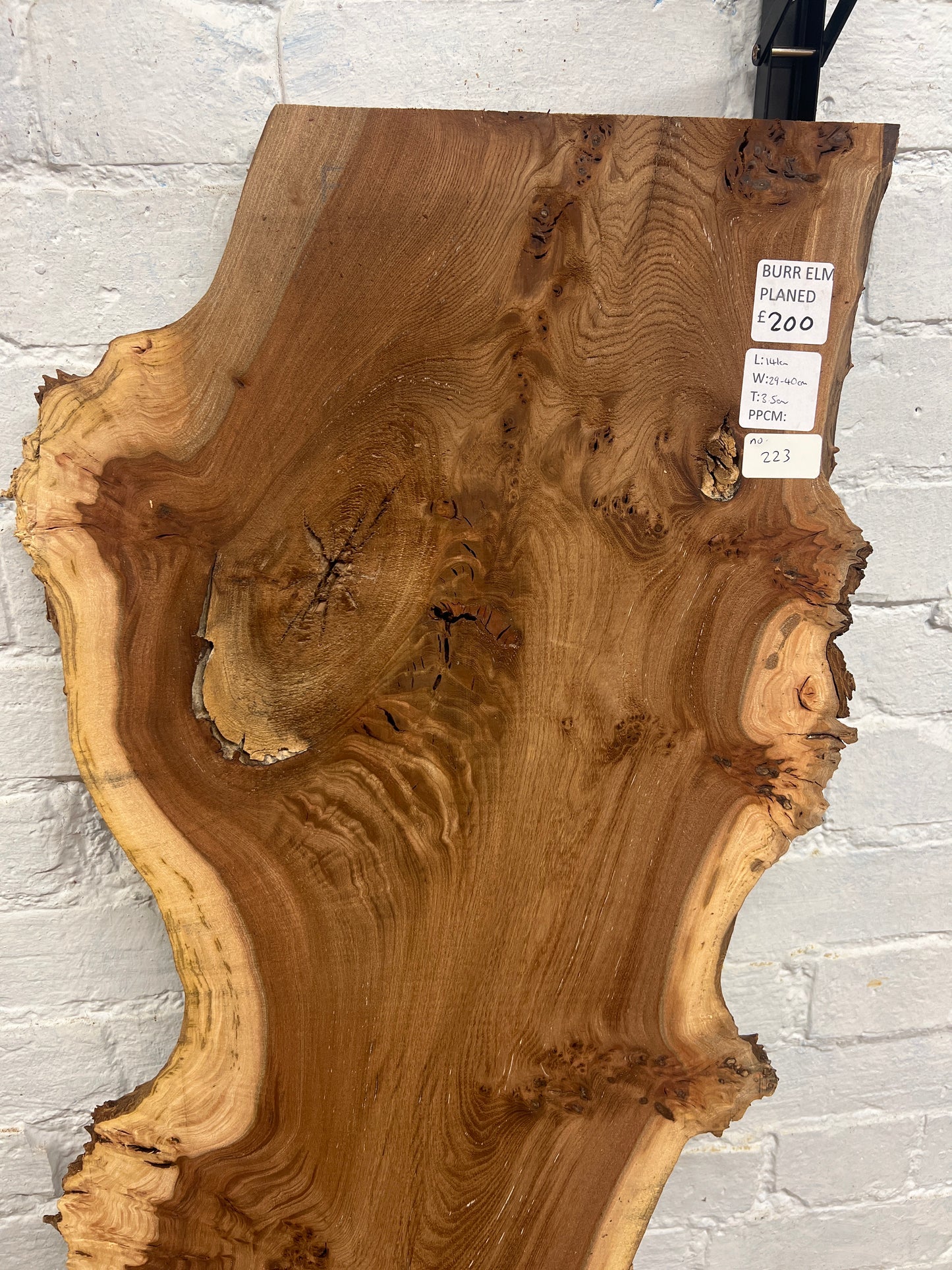 Burr Elm No 223 - 1410x290-400x35mm Planed