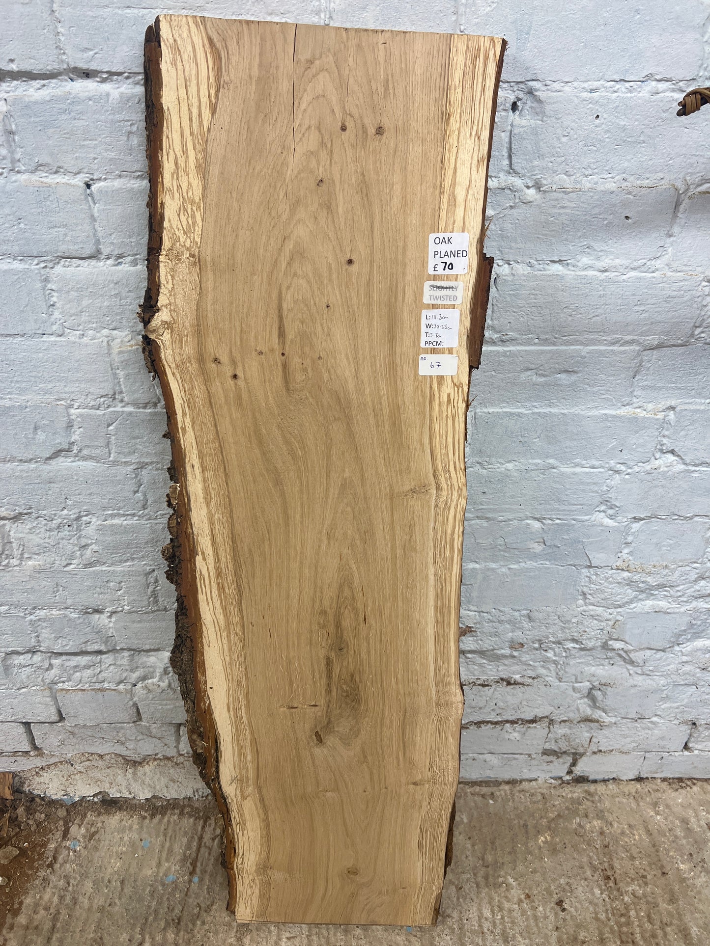 Oak No 67 - 1113x300-350x37mm Planed