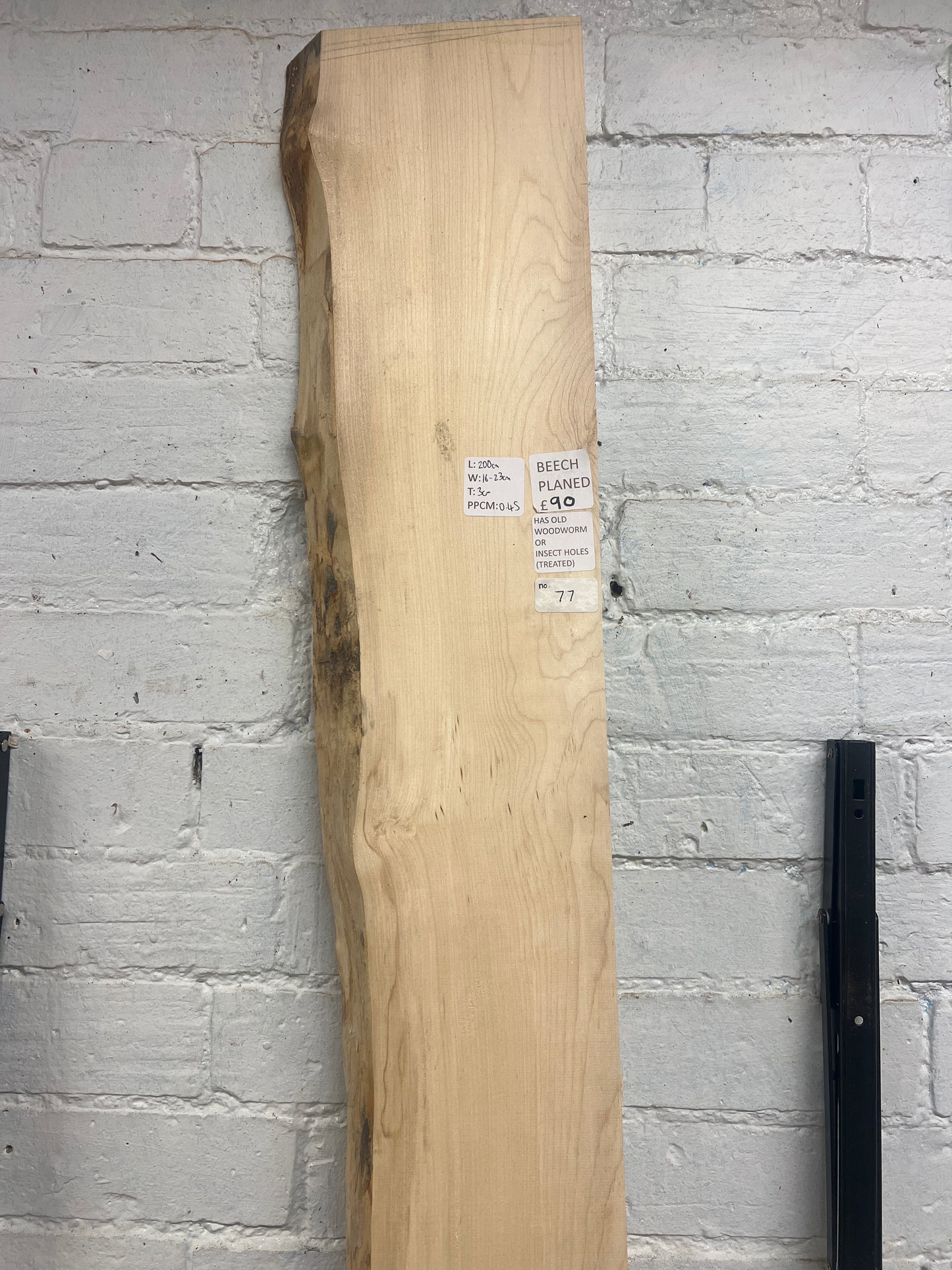 Beech No 77 - 2000x160-230x30mm Planed