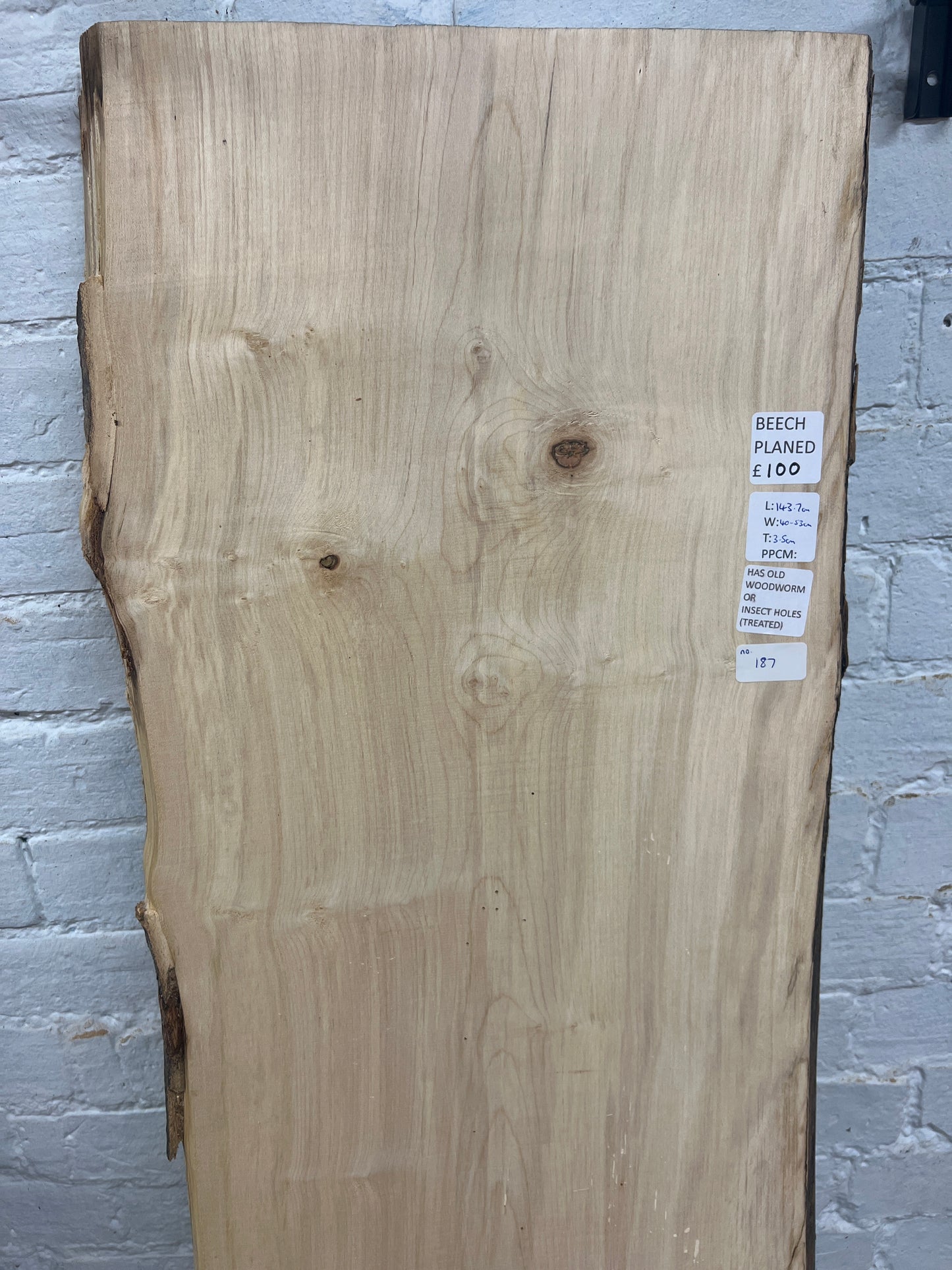 Beech No 187 - 1437x400-530x35mm Planed