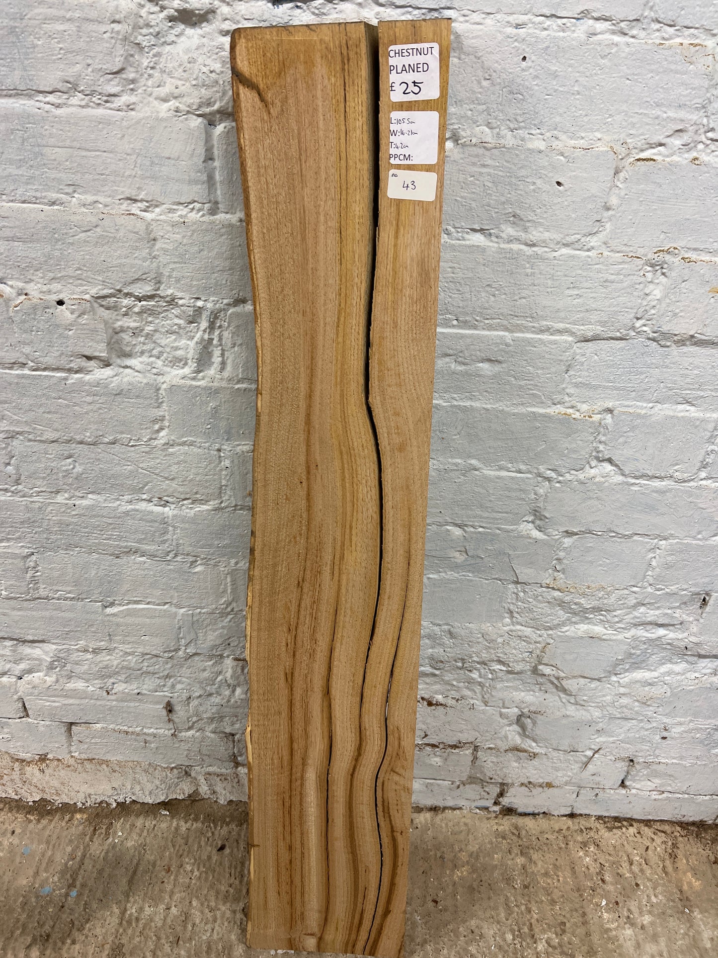 Chestnut No 43 - 1055x160-210x42mm Planed