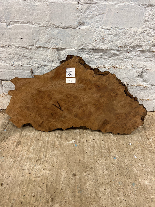 Burr Elm No 134 - 600x300x45mm Sawn