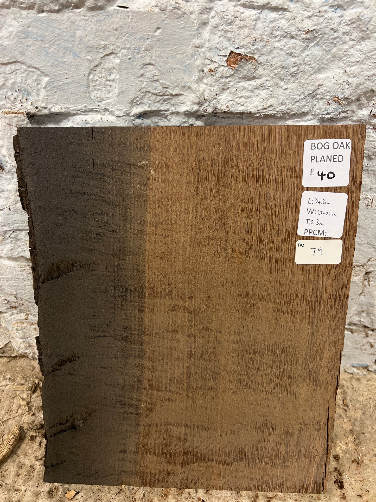 Bog Oak No 79 - 342x270-280x23mm Planed