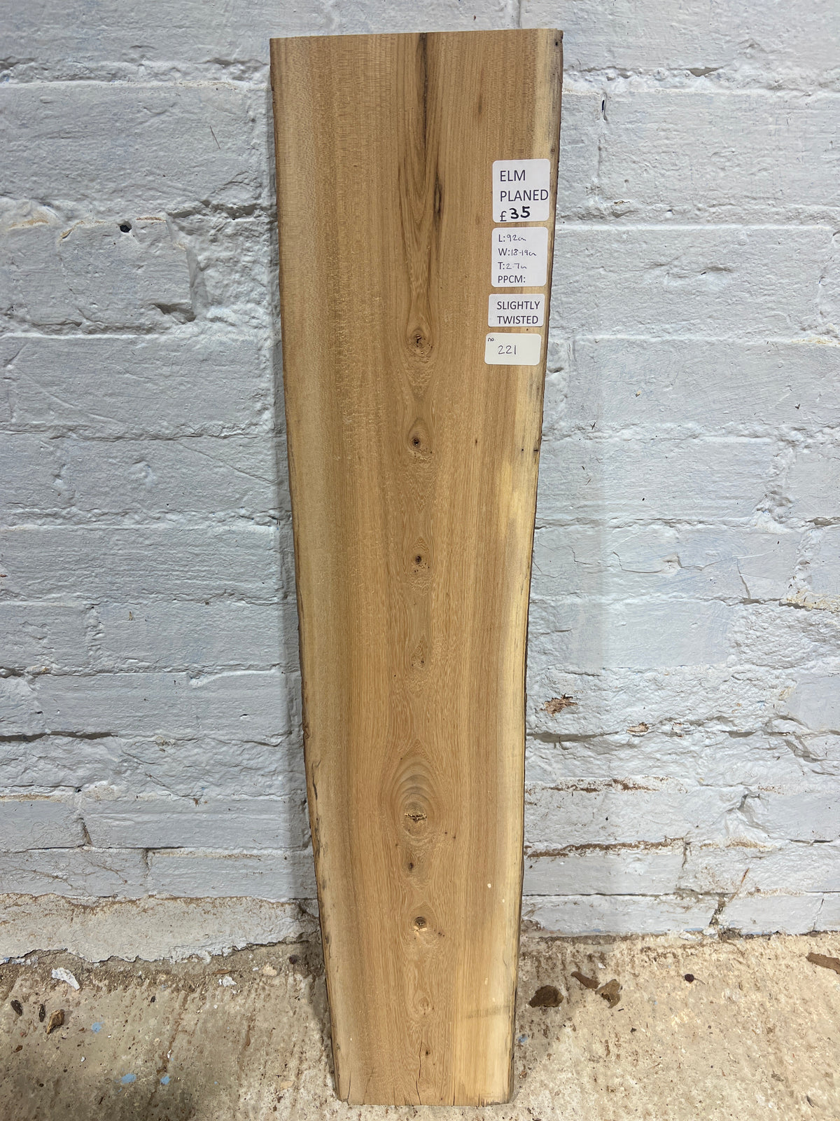 Burr Elm No 221- 950x180-190x27mm Planed