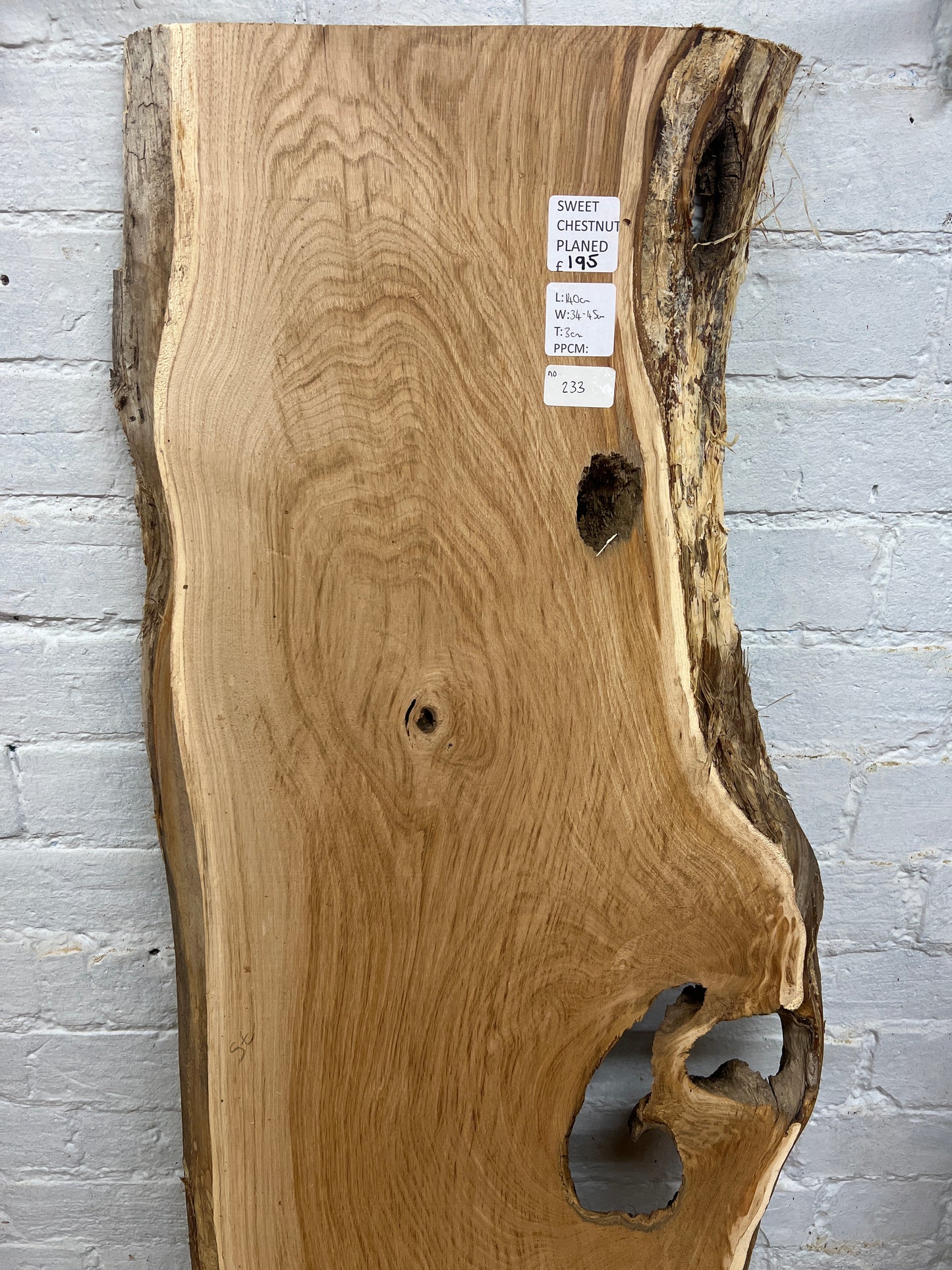 Sweet Chestnut No 233 - 1400x340-450x30mm Planed