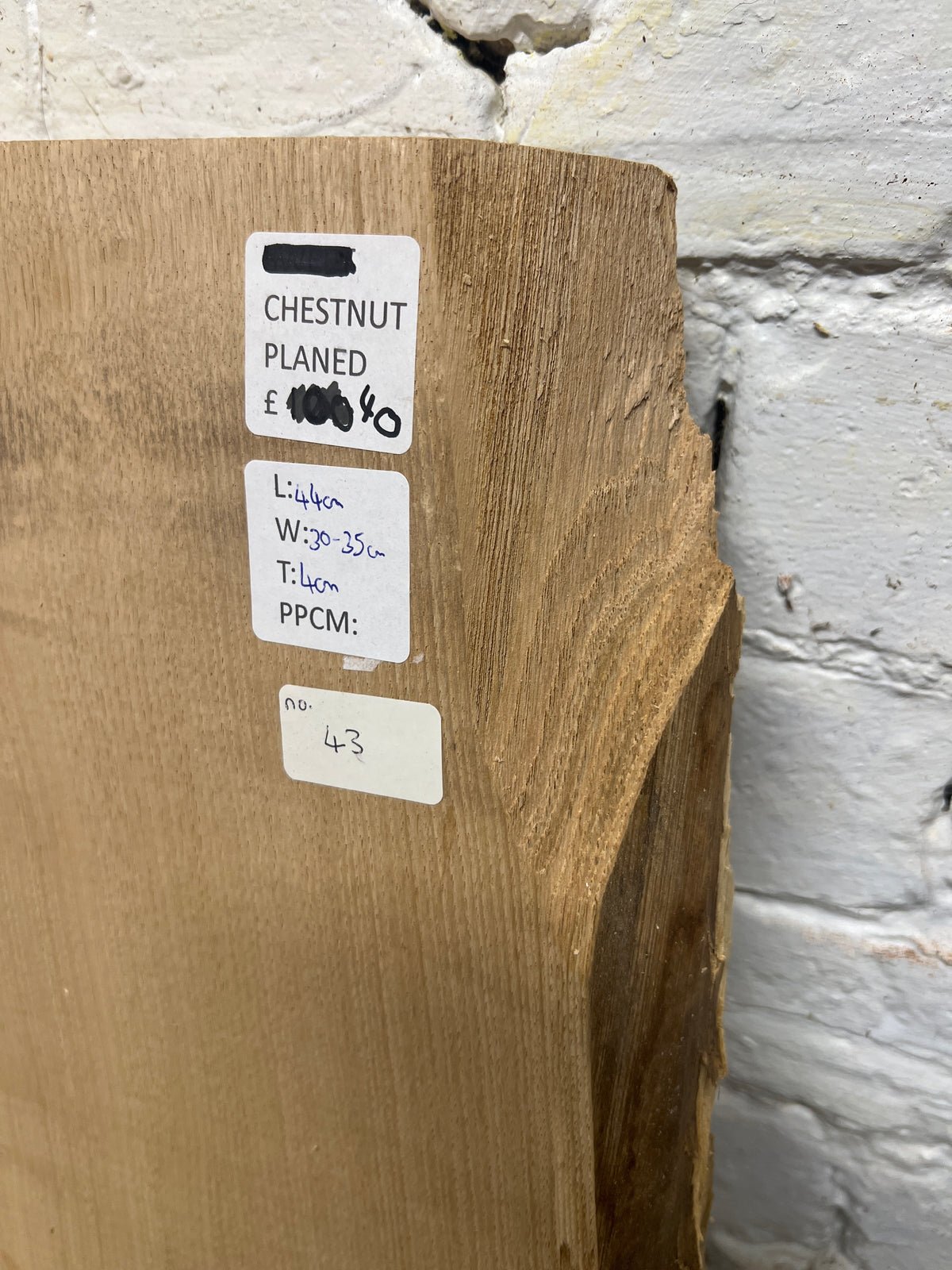 Chestnut No 43 - 440x300-350x40mm Planed