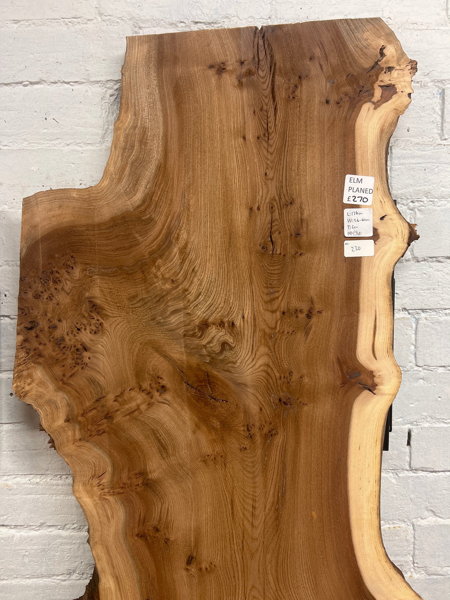 Burr Elm No 230 - 1760x340-600x30mm Planed