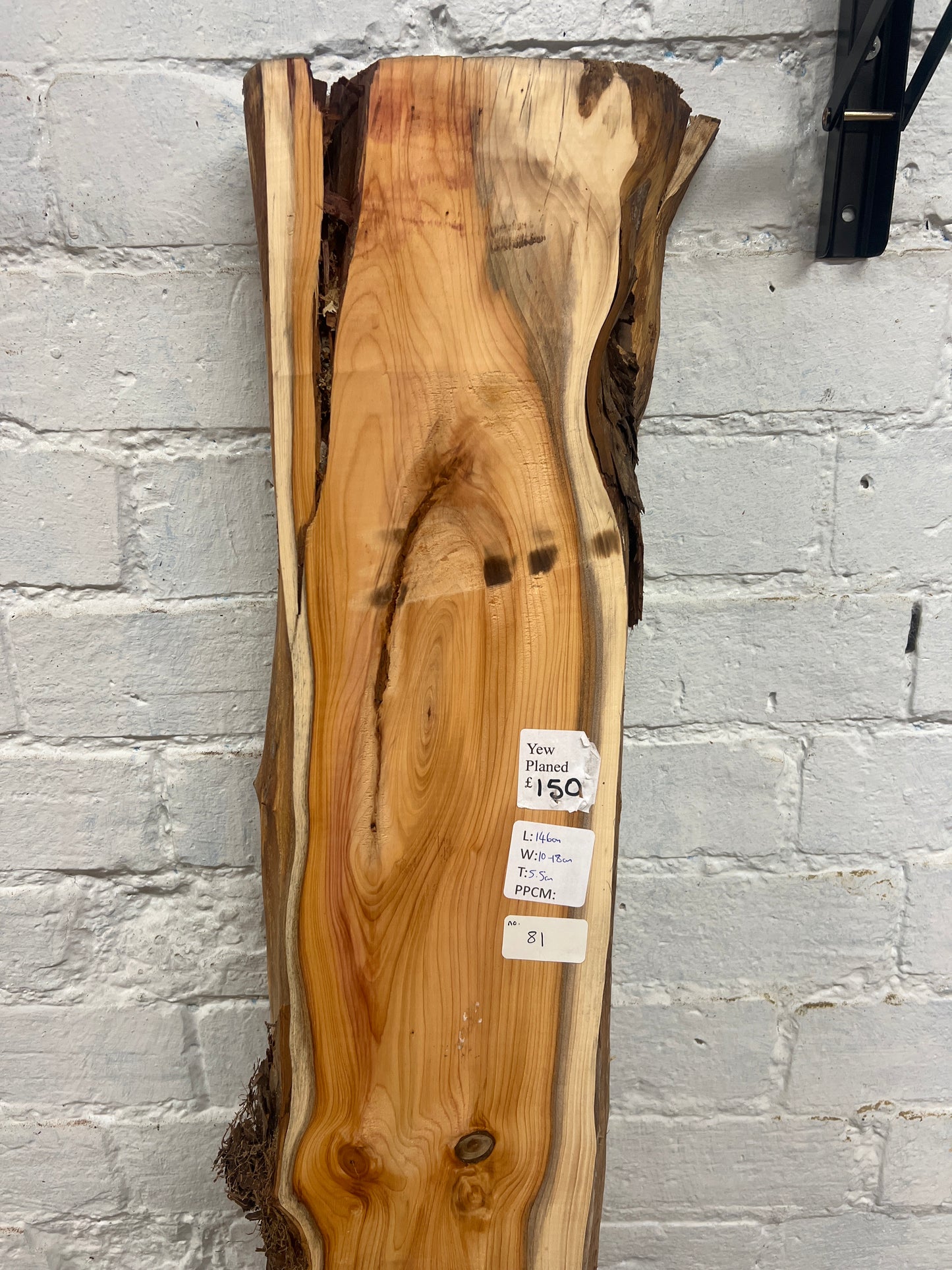 Yew No 81 - 1460x100-180x55mm Planed